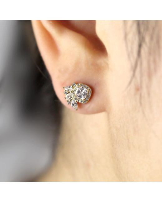 VicStoneNYC Fine Jewelry Metallic Unique Sparkling Vermeil Stud Earrings