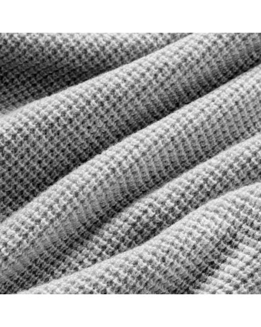 Weston Jon Boucher Gray Valen Waffle Knit Cashmere And Wool Fitted Lightweight Sweater for men