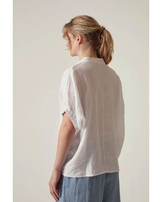 James Lakeland White Relaxed Linen Blouse