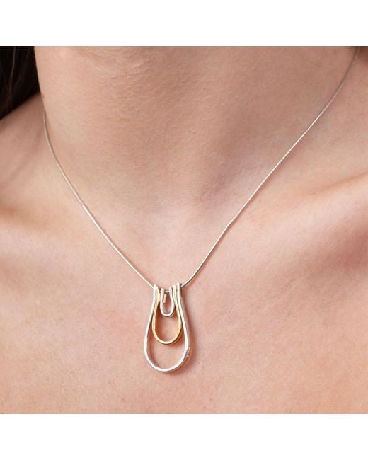 Lucy Quartermaine Metallic Solid Sterling Horse Shoe Tri Petal Pendant