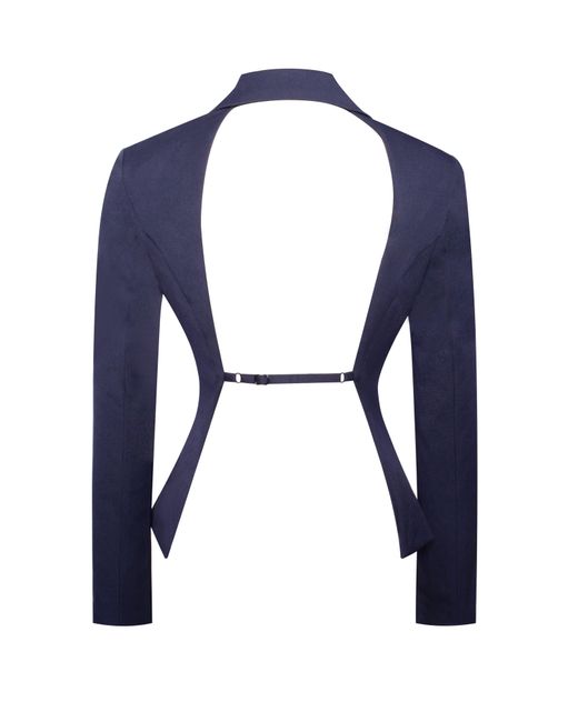 Miss Circle New York Blue Nasia Double Breast Backless Blazer