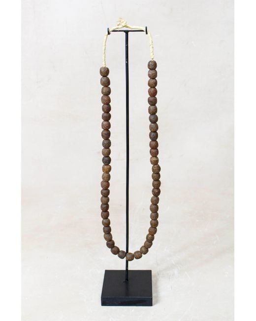 Botanical Boys Black Ghana Glass Beads Necklace