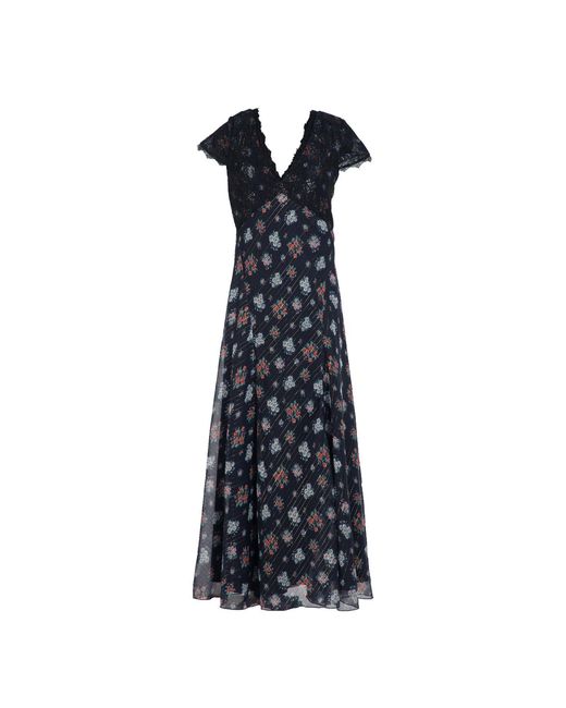 Rose & Nancy Blue Jess Lace Trim And Floral Maxi