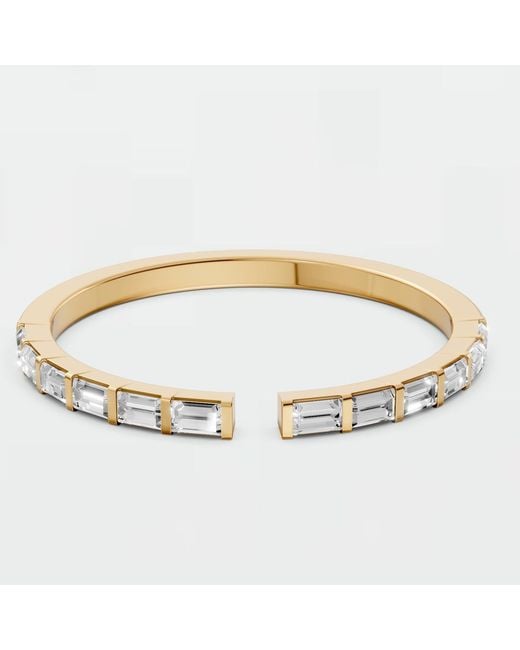 Aya Fine Jewelry Metallic Baguette Cut Lab Diamond Stackable Open Wedding Band Ring