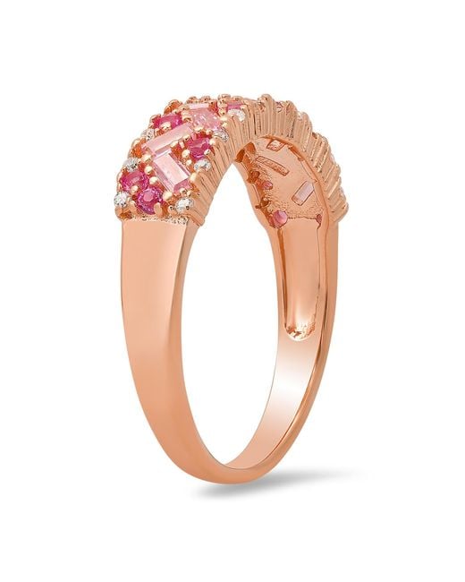 Kylie Harper Pink Sapphire Ombre Baguette-Cut Band Ring