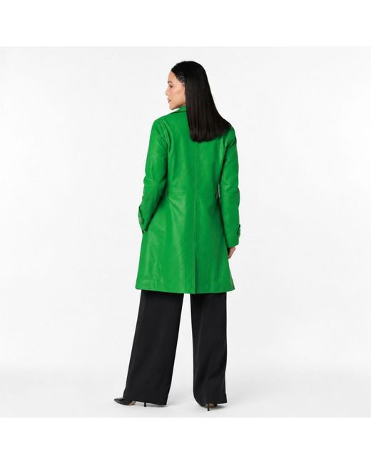 Zasta Studio Green Ghost Leather Trench Coat