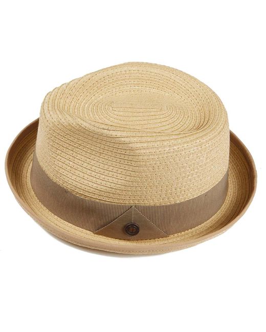 Dasmarca Hats Natural Neutrals Dasmarca Andy Short Brim Trilby Retro Summer Skimpy Brim Straw Braided Hat for men