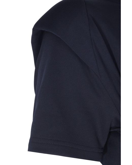 No'design Blue Elora Structured Shoulder Crop Top