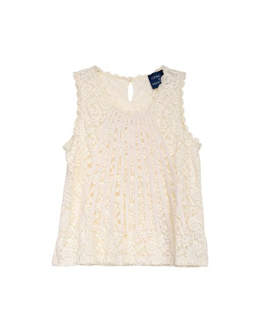 Tantra Spain Sl Natural Neutrals Sleeveless Lace Top