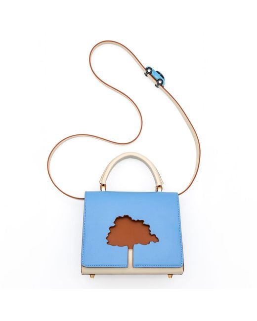 Absurde Blue One Way Small Leather Shoulder Bag