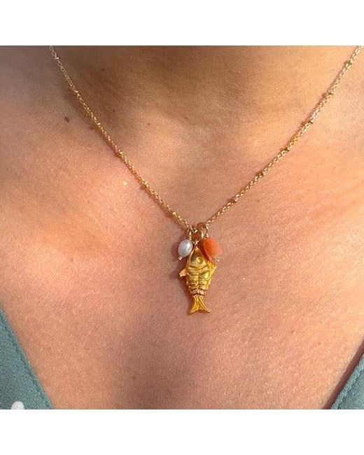 Lexi Jewelry Metallic Fish Trio Necklace