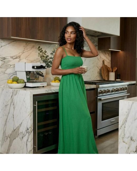 JJwinks Green Bra-Free Smocked Modal Maxi Dress