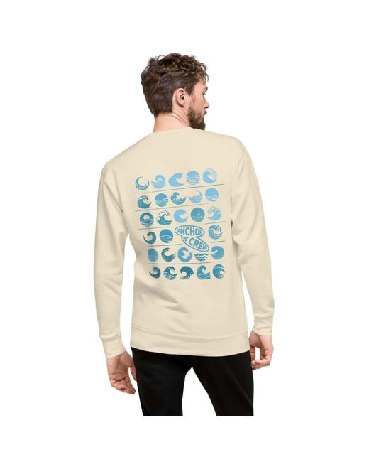 Anchor and Crew Neutrals Natural Surf N Waves Passenger Organic Cotton Sweatshirt