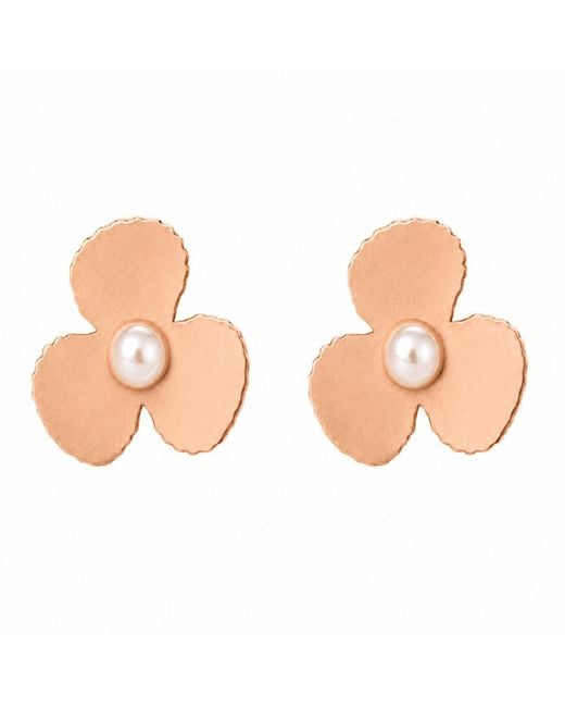 Silver Moon Pink Rose Rose Vermeil Pearl Earrings – Trillium