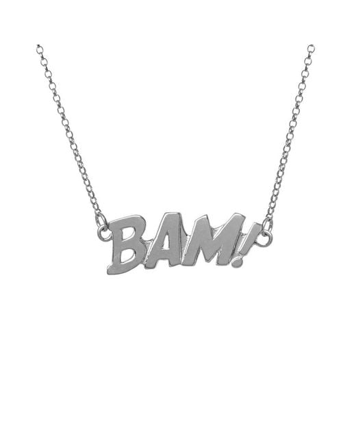 Edge Only Metallic Bam! Letters Necklace Sterling