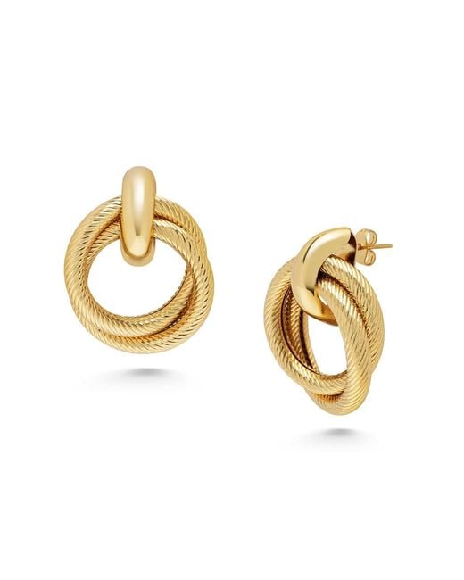 Nialaya Metallic Double Hoop Earrings
