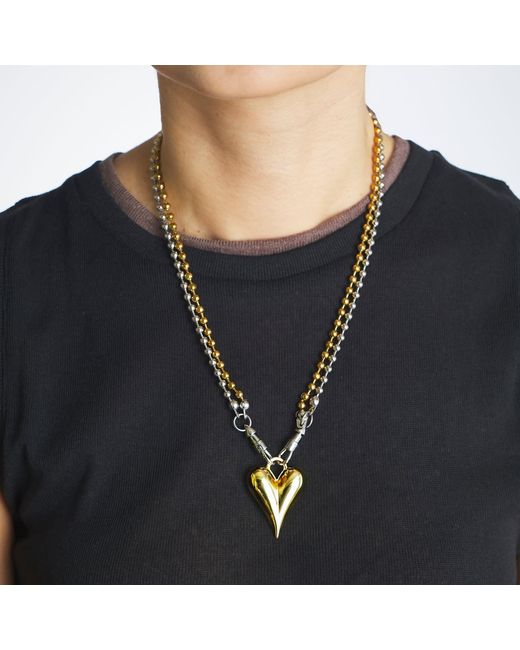 Kirei Metallic Chrome Devotion – Limited Edition Heart & Chain Necklace