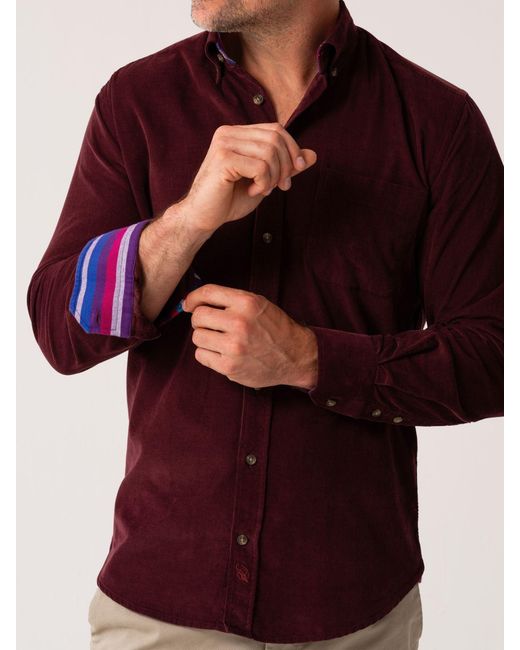 Koy Clothing Red Port Cord Shirt for men