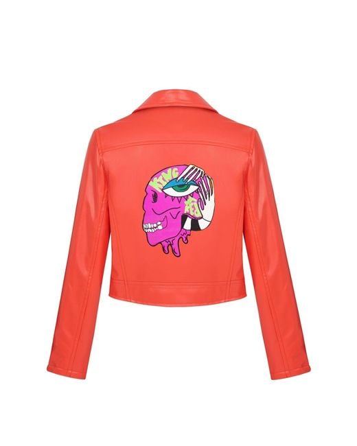 King Naked Red Keep It Together Vegan Leather Jacket