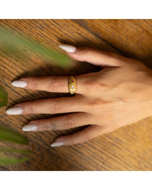 Ebru Jewelry Natural Golden Sunburst Multi Gemstone Adjustable Ring