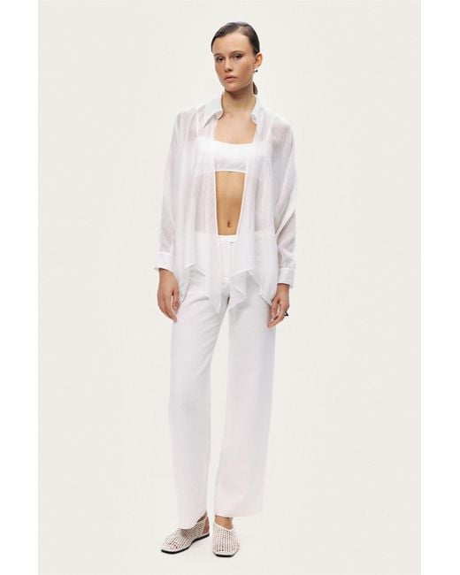 Nocturne White Neutrals Tie-Detail Shirt