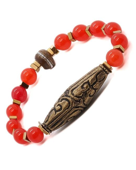 Ebru Jewelry Red Carnelian Vintage Bracelet