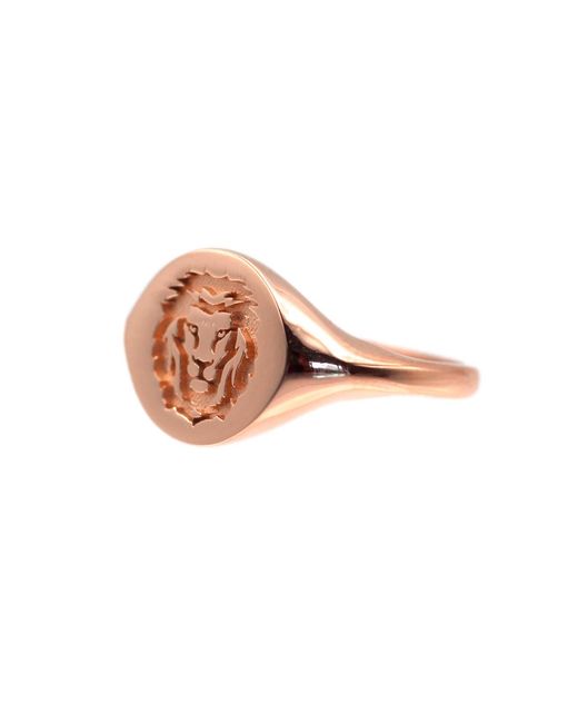 VicStoneNYC Fine Jewelry Pink Lion Signet Rose Solid Ring