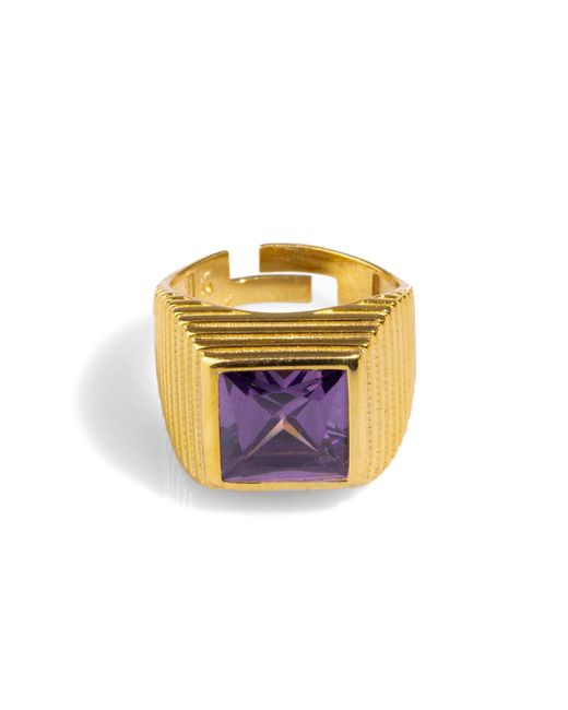 Ebru Jewelry Yellow Majestic Amethyst & Vermeil Chunky Signet Ring
