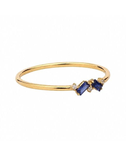 Belinda Jewelz Metallic Sapphire Double Baguette Birthstone Ring