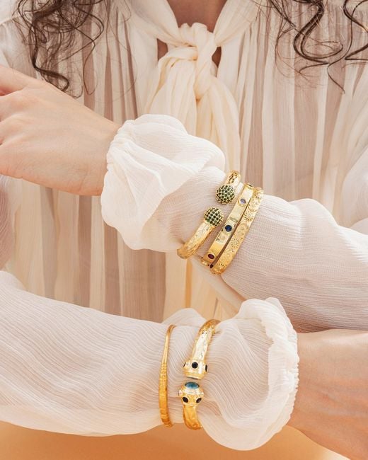 Kybele Studio Metallic Gemstone Cuff