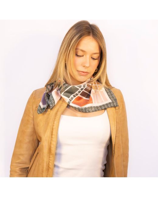 Lamberty Munich Pink Soft Grid Italian Silk Scarf Multi Colours