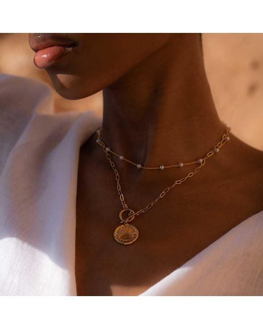 Formation Co. Jewellery Metallic Gaia Pearl Chain Necklace