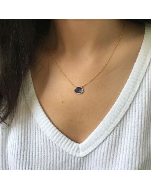 KAMARIA Metallic Kokoto Lab Created Gemstone Necklace