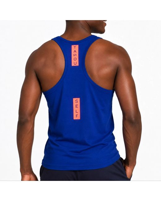 Chuks Collins Blue Logo Printed Tank Top Royal- Diffusion Collection for men