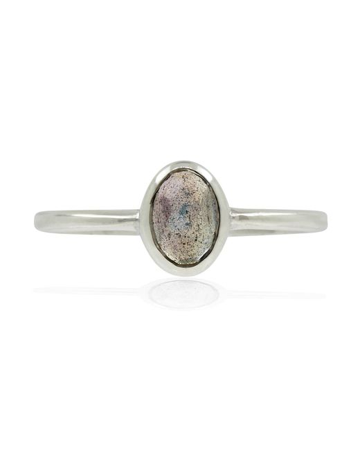 Lee Renee Multicolor Labradorite Rose Cut Ring