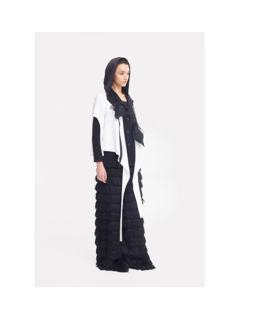 Julia Allert Black Architectural Asymmetrical Hooded Jacket –