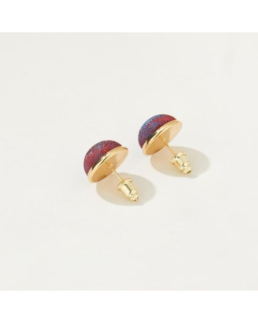 Soft Strokes Silk Purple Pure Silk Brocade Earrings