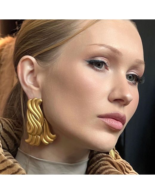 Stephanie Browne Australia Metallic Lu Lu Earrings Shiny
