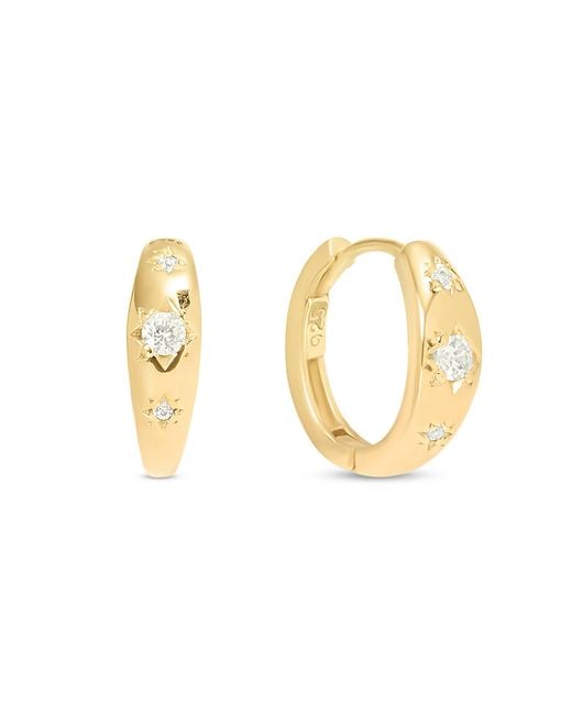 Esterah Metallic Mini Starry Huggie Earrings