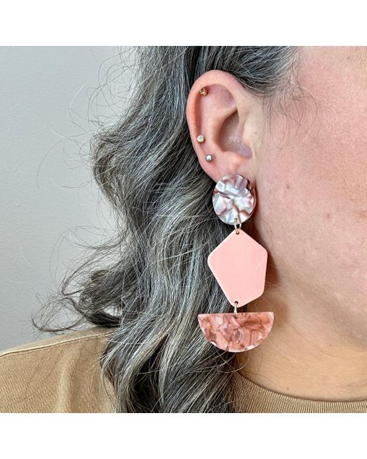 CLOSET REHAB Pink Pendulum Drop Earrings