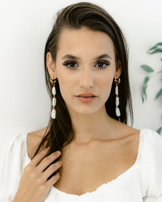 Adriana Pappas Designs White Pearl Swirl Earrings
