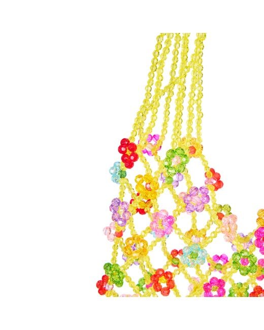 Tillie Beads Yellow Sunshine Bloom Floral Beaded Shoulder Bag