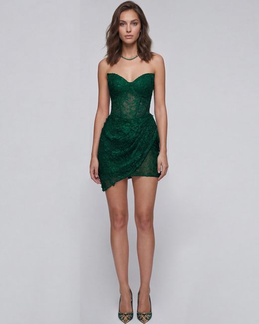 Angelika Jozefczyk Green Mini Lace Dress Catrice Emerald