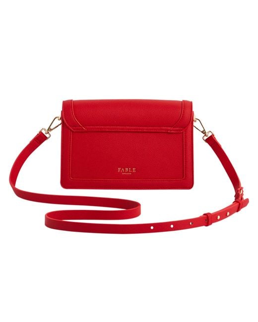 Fable England Red Kate Foldover Bag