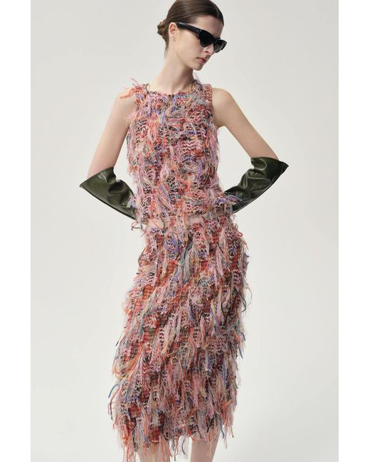 FRONT ROW SHOP Red Julie Fringed Top