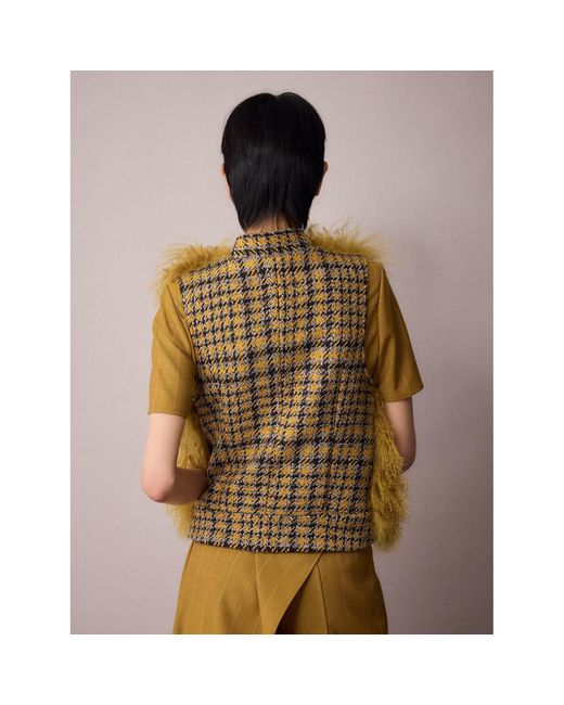 Amanda Thompson Couture Yellow Aubrey Cropped Gilet Mustard