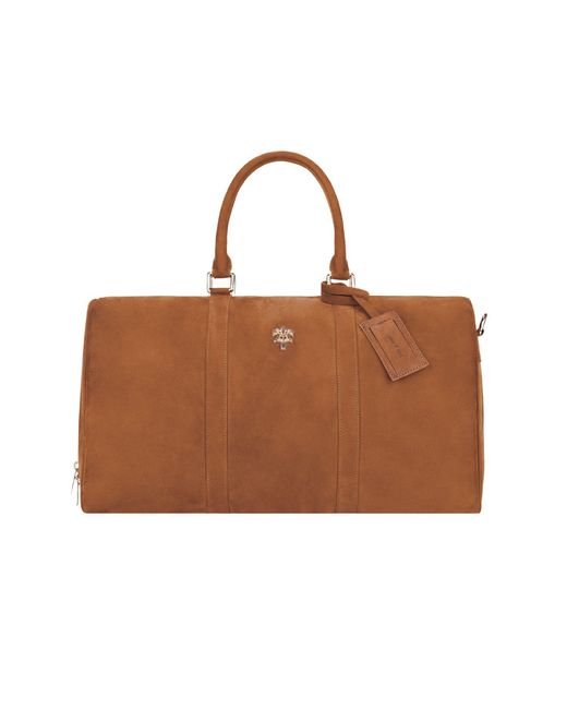 PLACE OF ELMS Brown Tobacco Suede Arbor Bag for men