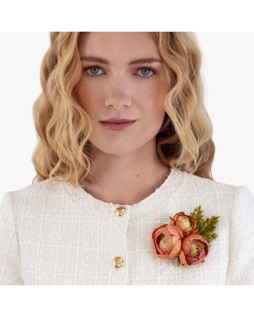 Helena Simon Orange The Ranunculus Floral Brooch