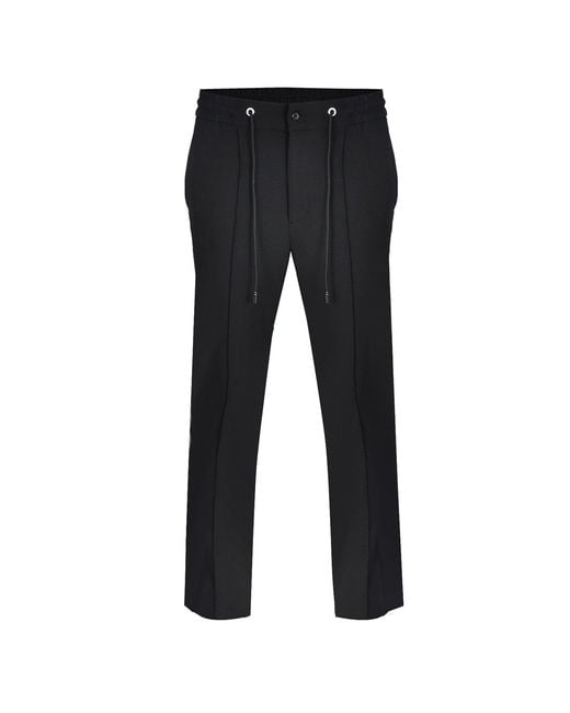 DAVID WEJ Black Ashford Plain Loose Fit Drawstrings Trouser – for men