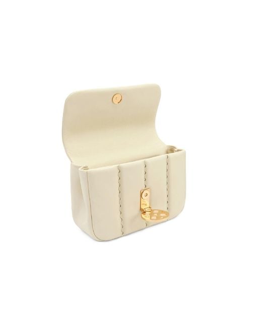 Orange Cube Natural Square Stitch Flap Bag
